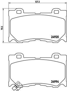 Jeu de 4 plaquettes de frein BREMBO ref. P 56 084