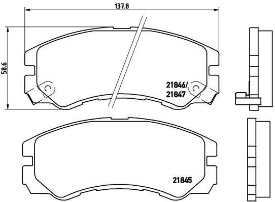 Jeu de 4 plaquettes de frein BREMBO ref. P 59 020