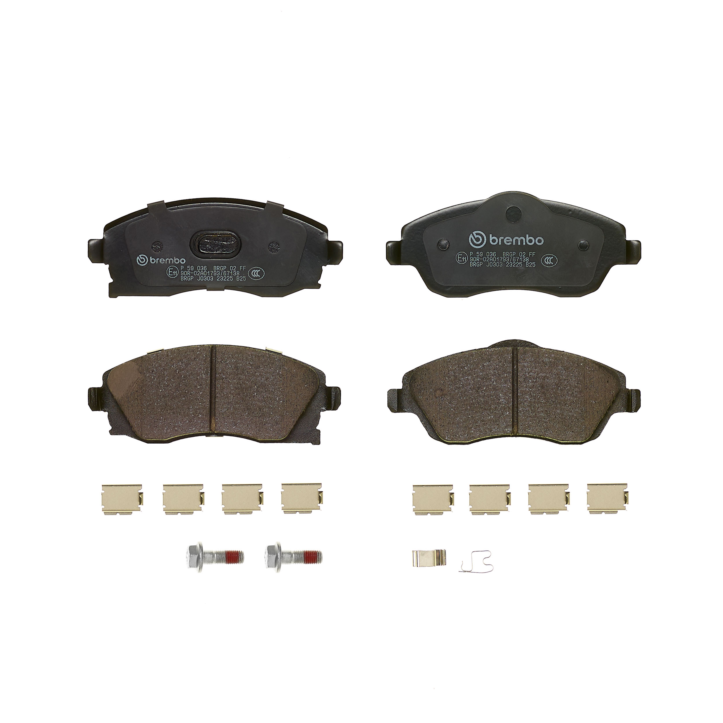 Jeu de 4 plaquettes de frein BREMBO ref. P 59 036