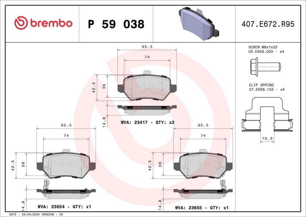 Brembo remblokken BMW 3 Serie Achteras