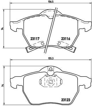 Jeu de 4 plaquettes de frein BREMBO ref. P 59 048