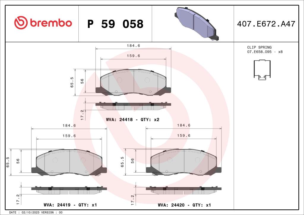 50.4mm Altura Pastillas De Freno Brembo P 30 076 - Calidad