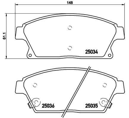 Jeu de 4 plaquettes de frein BREMBO ref. P 59 077