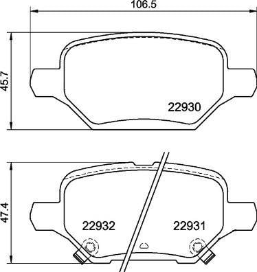 Jeu de 4 plaquettes de frein BREMBO ref. P 59 099