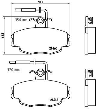 Jogo de 4 pastilhas de travão BREMBO ref. P 61 043