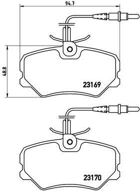 Jogo de 4 pastilhas de travão BREMBO ref. P 61 050