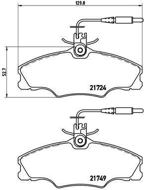Jeu de 4 plaquettes de frein BREMBO ref. P 61 056