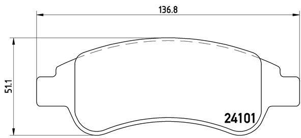 Jeu de 4 plaquettes de frein BREMBO ref. P 61 082