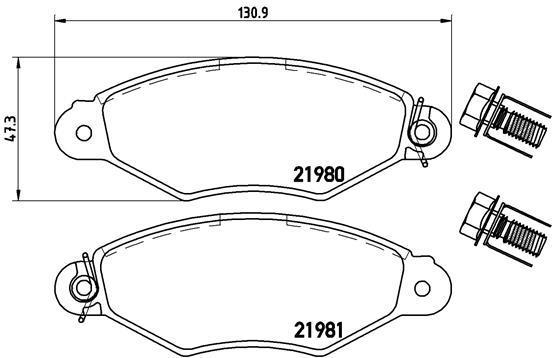 Jeu de 4 plaquettes de frein BREMBO ref. P 61 098