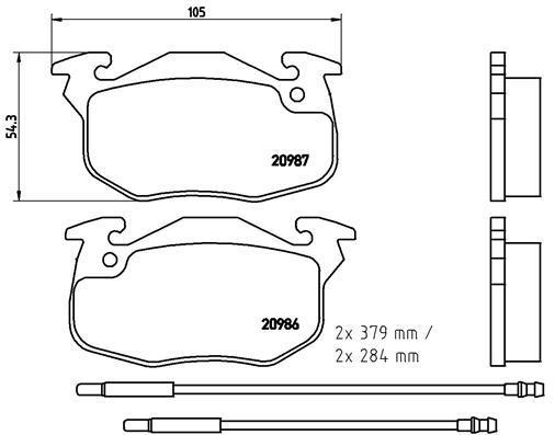 Jogo de 4 pastilhas de travão BREMBO ref. P 61 099