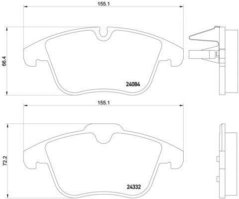 Jogo de 4 pastilhas de travão BREMBO ref. P 61 106