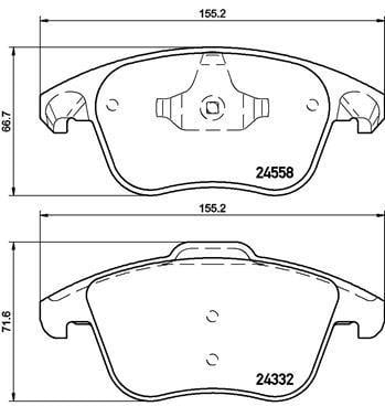 Jeu de 4 plaquettes de frein BREMBO ref. P 61 117