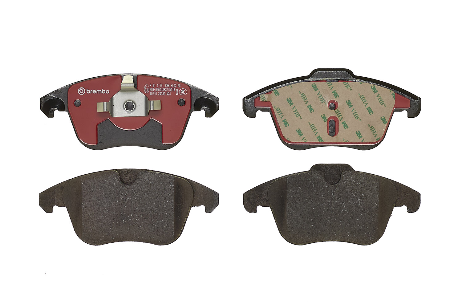 Jogo de 4 pastilhas de travão BREMBO ref. P 61 117X