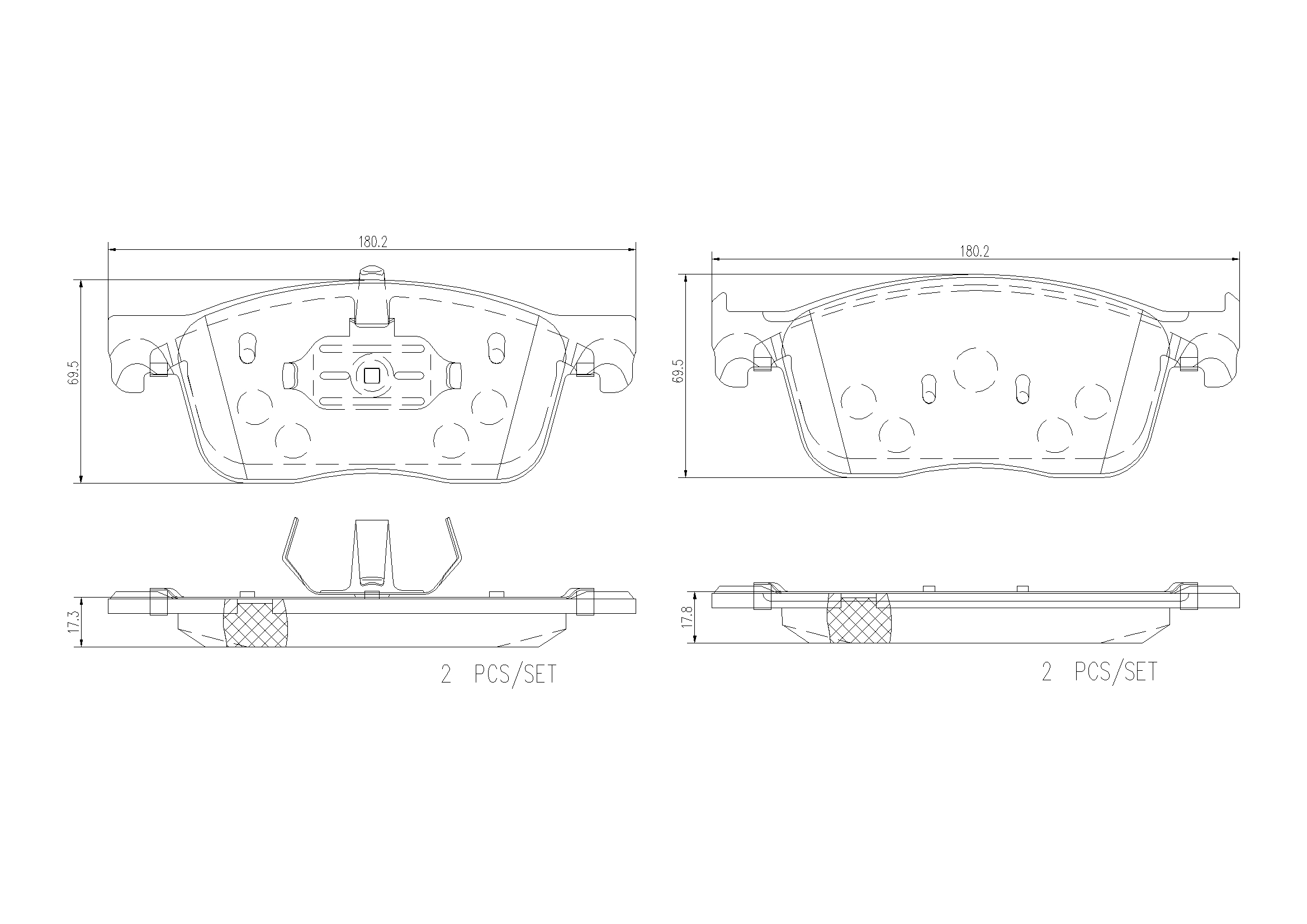 Jeu de 4 plaquettes de frein BREMBO ref. P 61 134G