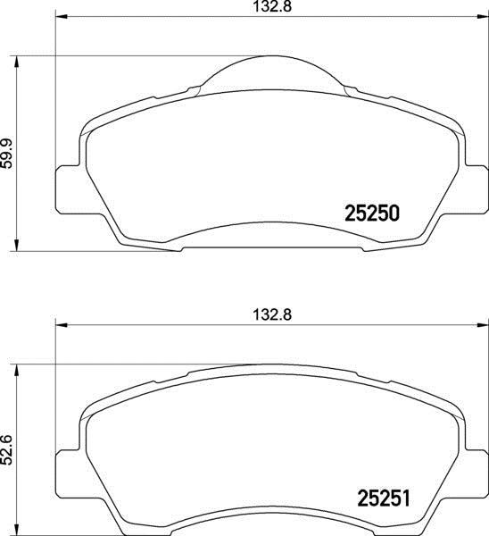 Jogo de 4 pastilhas de travão BREMBO ref. P 61 138