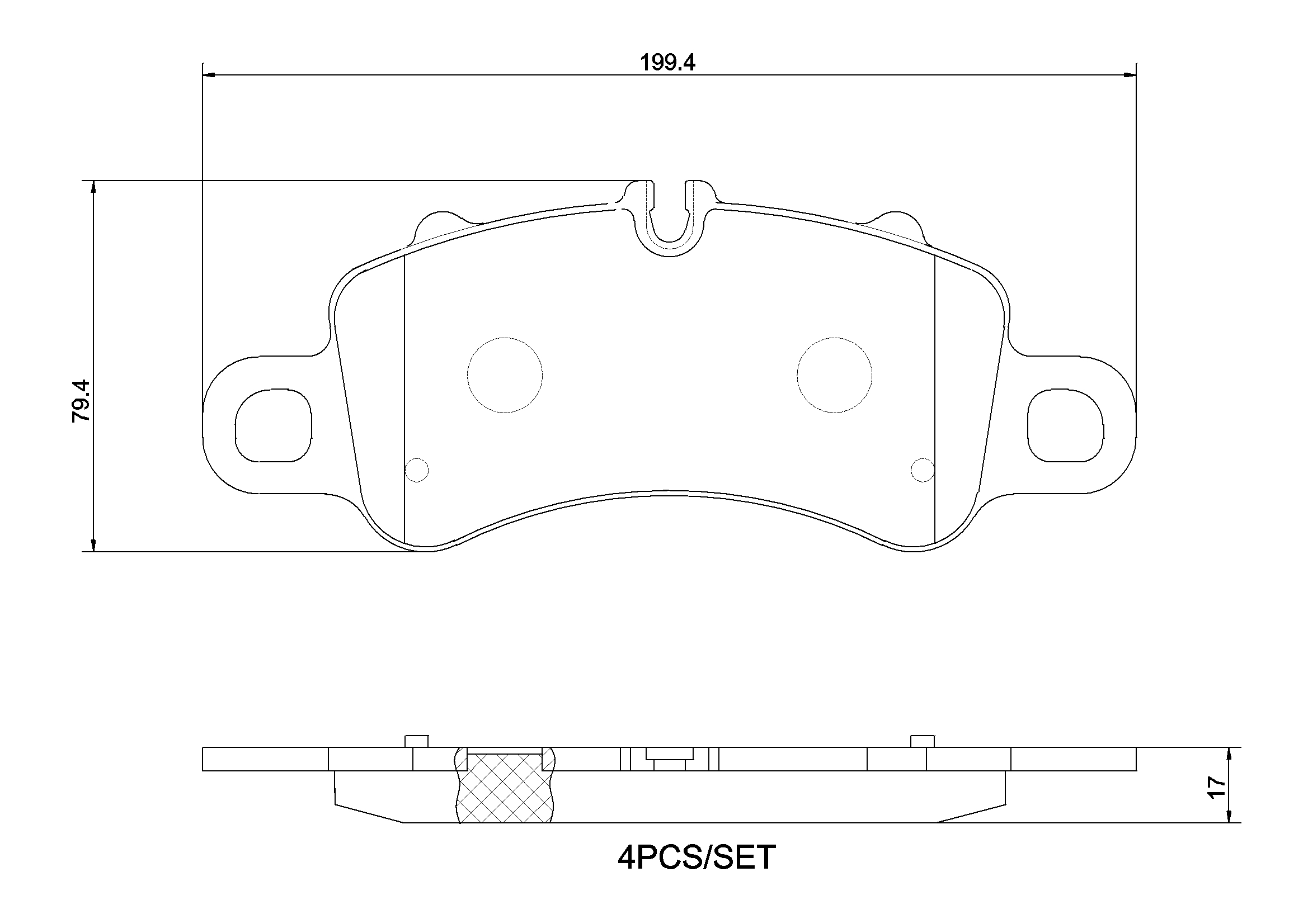Jeu de 4 plaquettes de frein BREMBO ref. P 65 041