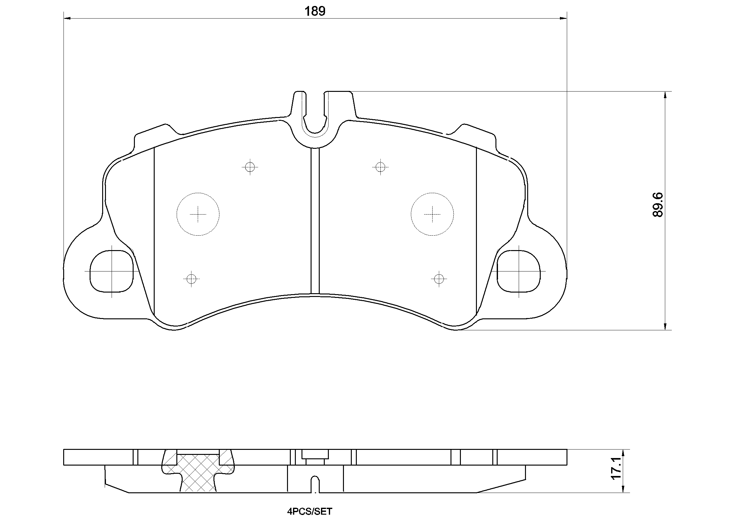 Jogo de 4 pastilhas de travão BREMBO ref. P 65 043X