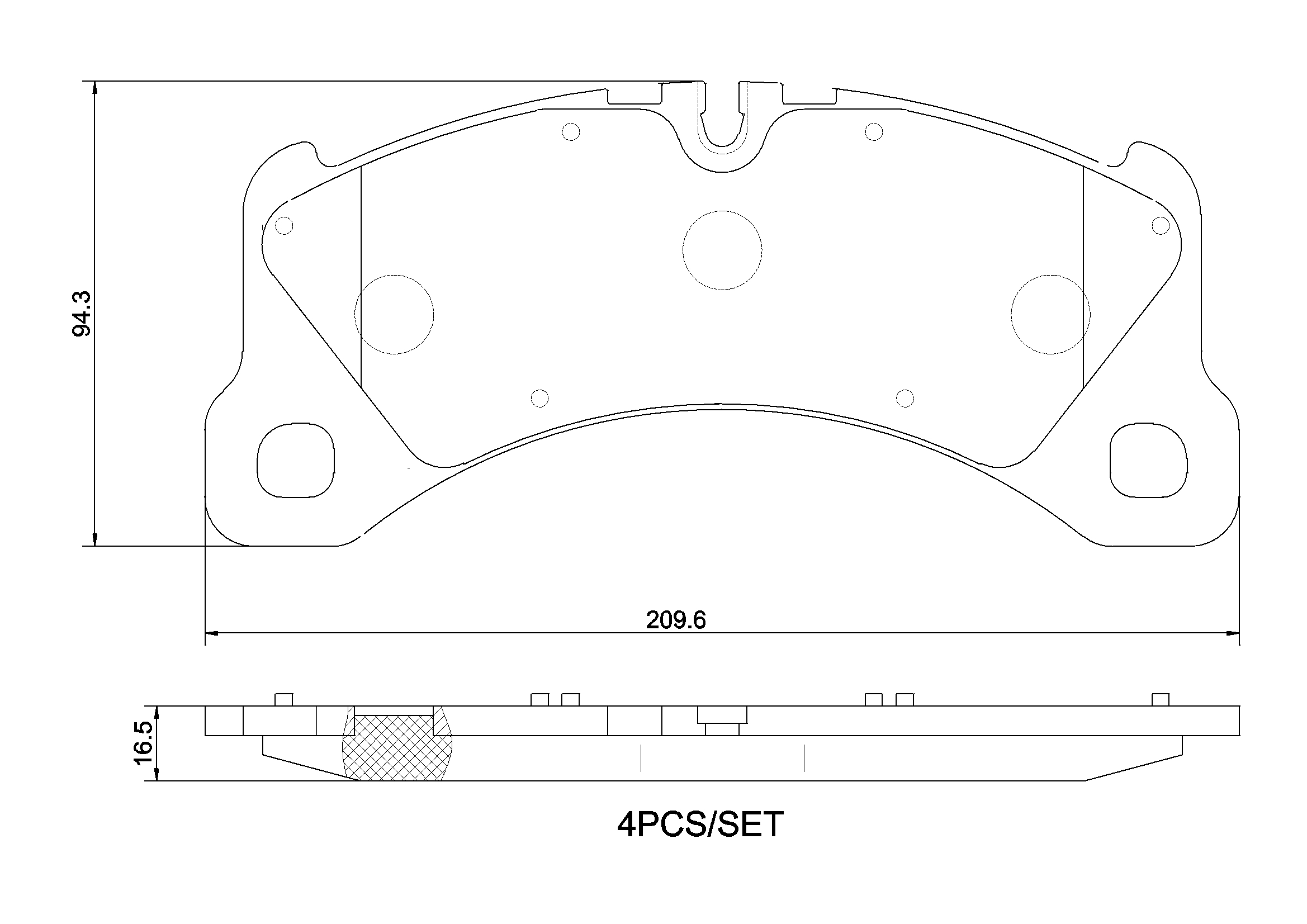 Jeu de 4 plaquettes de frein BREMBO ref. P 65 047