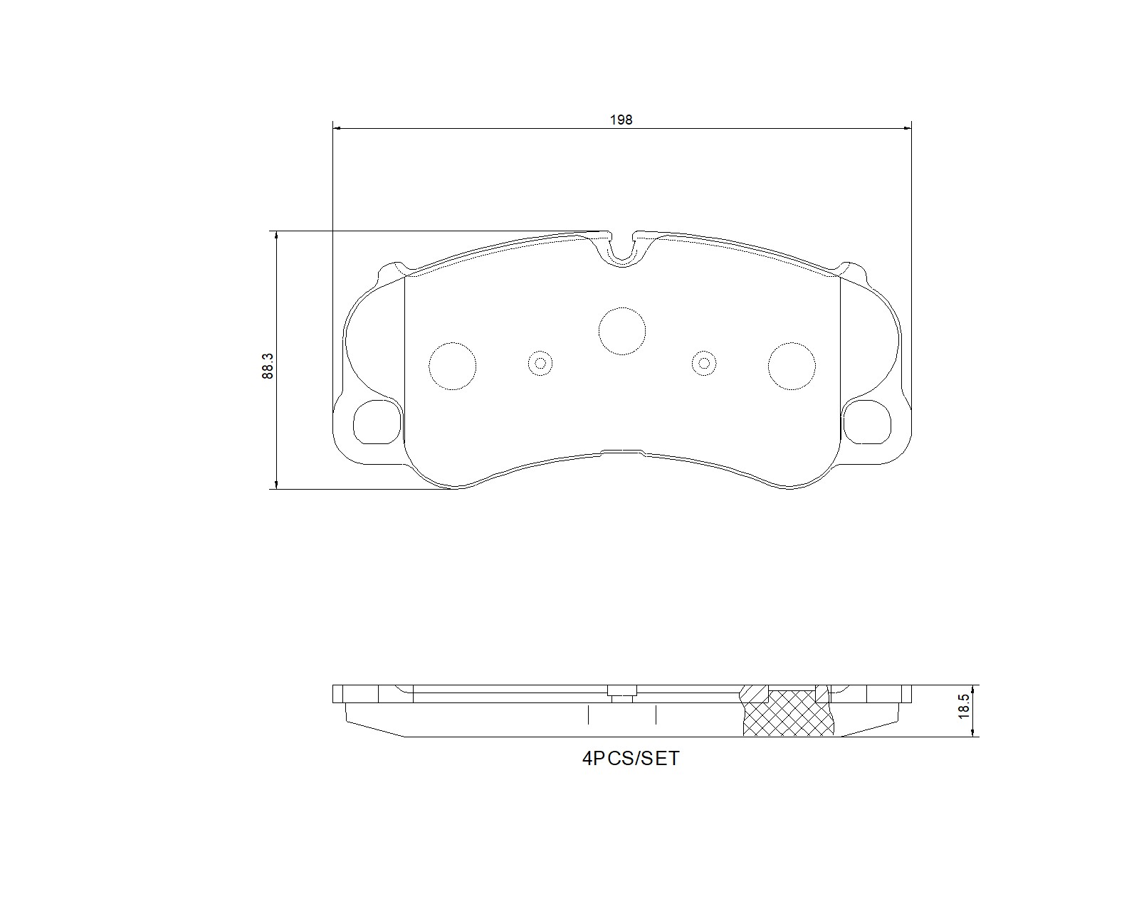 Jeu de 4 plaquettes de frein BREMBO ref. P 65 054