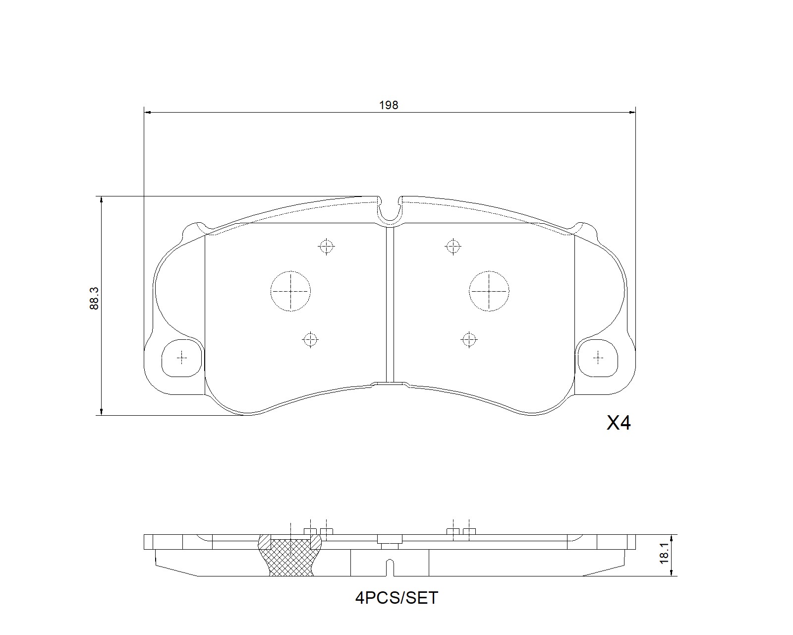 Jogo de 4 pastilhas de travão BREMBO ref. P 65 060