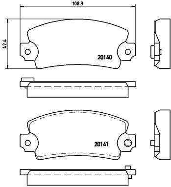 Jogo de 4 pastilhas de travão BREMBO ref. P 68 004