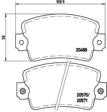 Jeu de 4 plaquettes de frein BREMBO ref. P 68 007