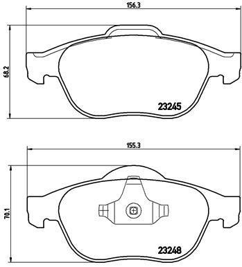 Jeu de 4 plaquettes de frein BREMBO ref. P 68 032