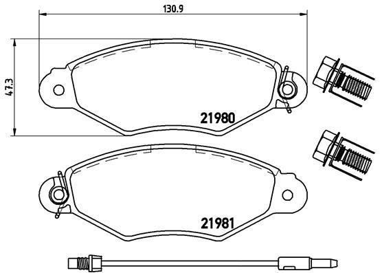 Jeu de 4 plaquettes de frein BREMBO ref. P 68 042