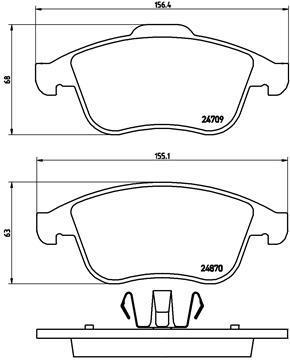 Jeu de 4 plaquettes de frein BREMBO ref. P 68 045