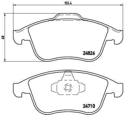 Jeu de 4 plaquettes de frein BREMBO ref. P 68 052