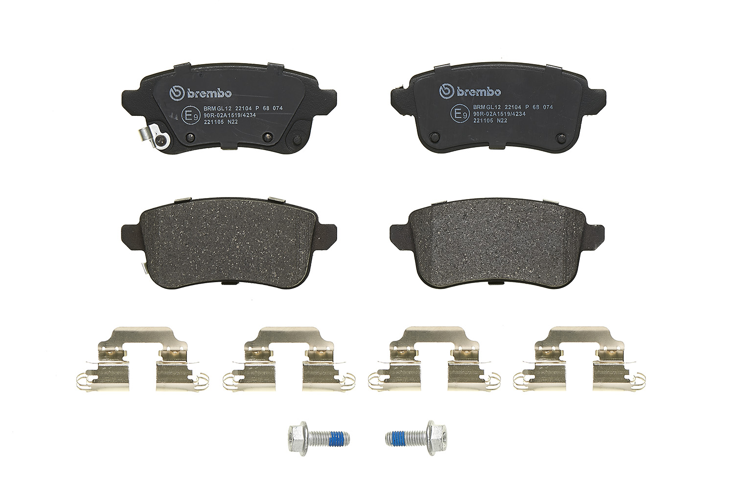 Jeu de 4 plaquettes de frein BREMBO ref. P 68 074