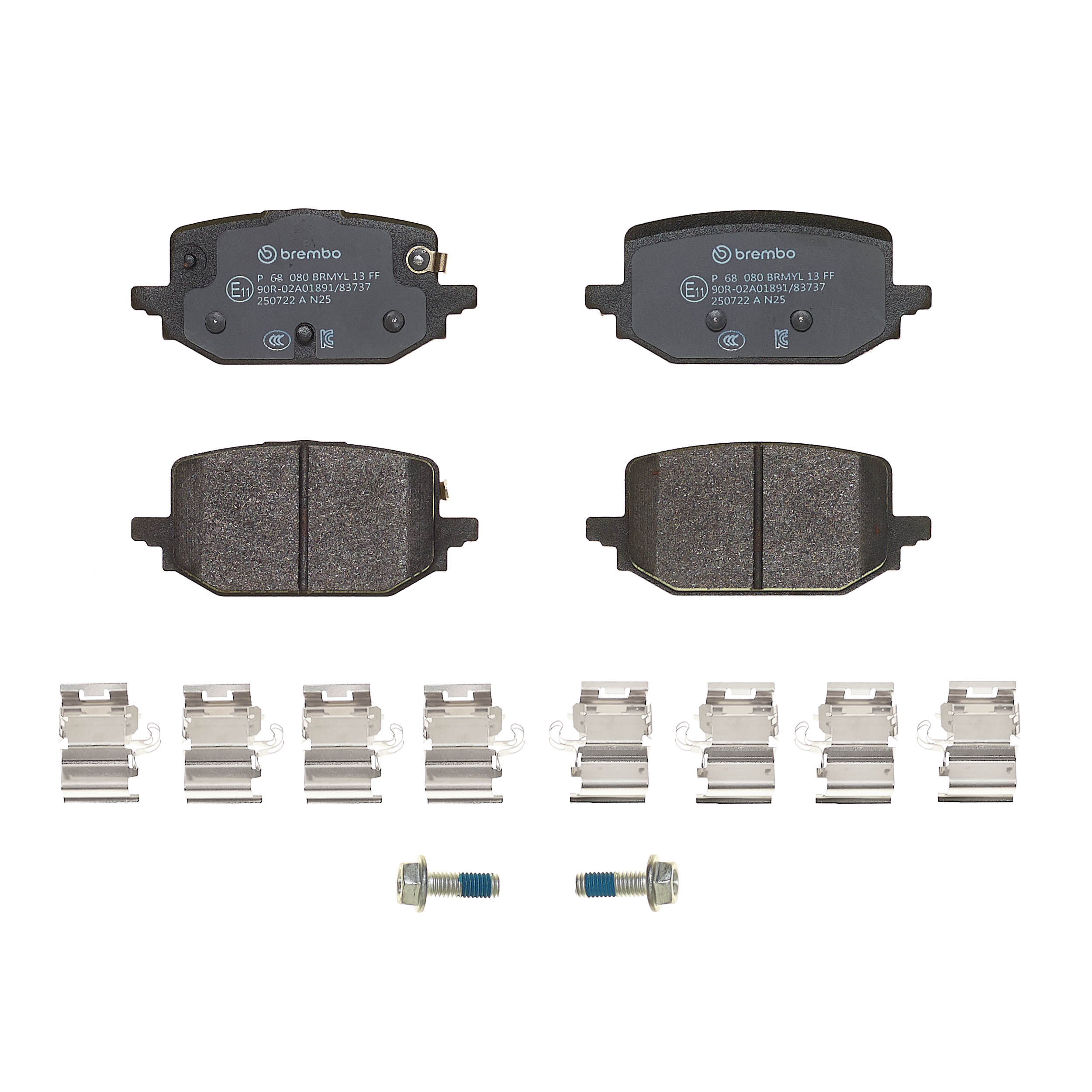 Jeu de 4 plaquettes de frein BREMBO ref. P 68 080