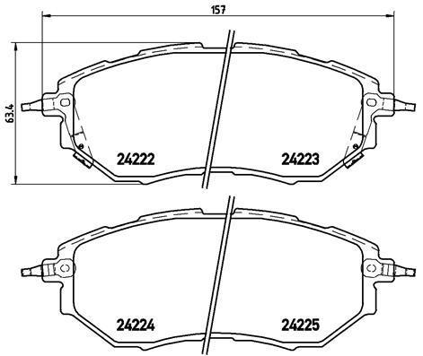 Jogo de 4 pastilhas de travão BREMBO ref. P 78 017