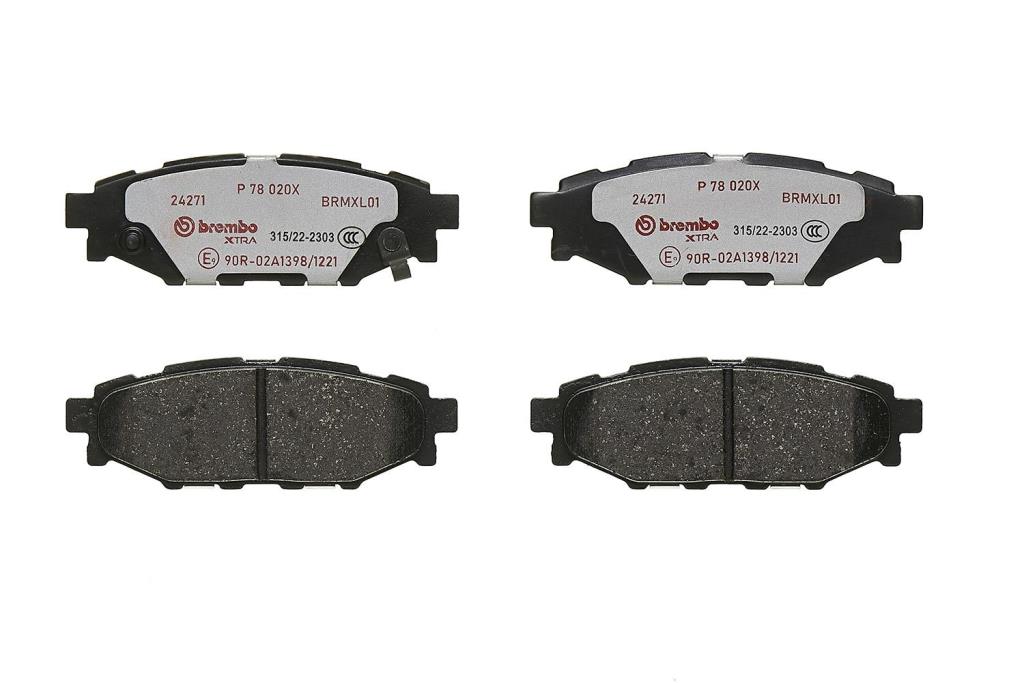 Jogo de 4 pastilhas de travão BREMBO ref. P 78 020X