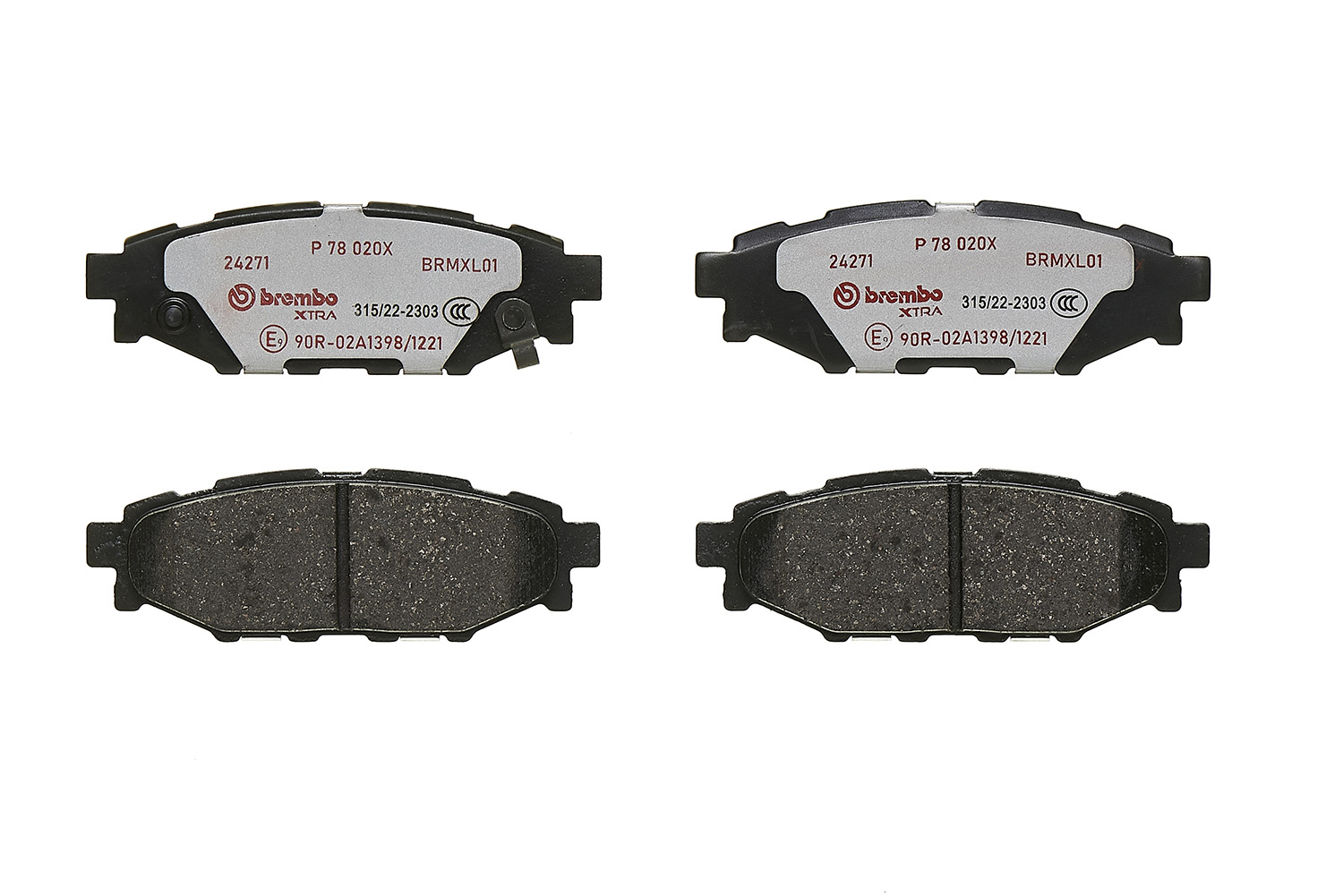 Jogo de 4 pastilhas de travão BREMBO ref. P 78 020X