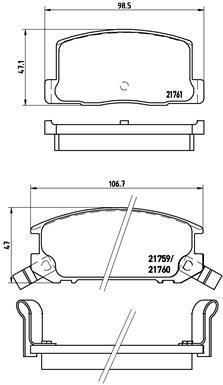 Jogo de 4 pastilhas de travão BREMBO ref. P 83 019
