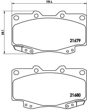 Jogo de 4 pastilhas de travão BREMBO ref. P 83 069