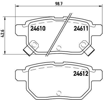 Jeu de 4 plaquettes de frein BREMBO ref. P 83 083