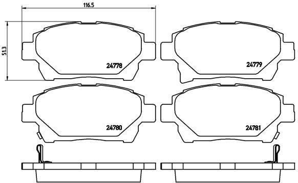 Jeu de 4 plaquettes de frein BREMBO ref. P 83 097