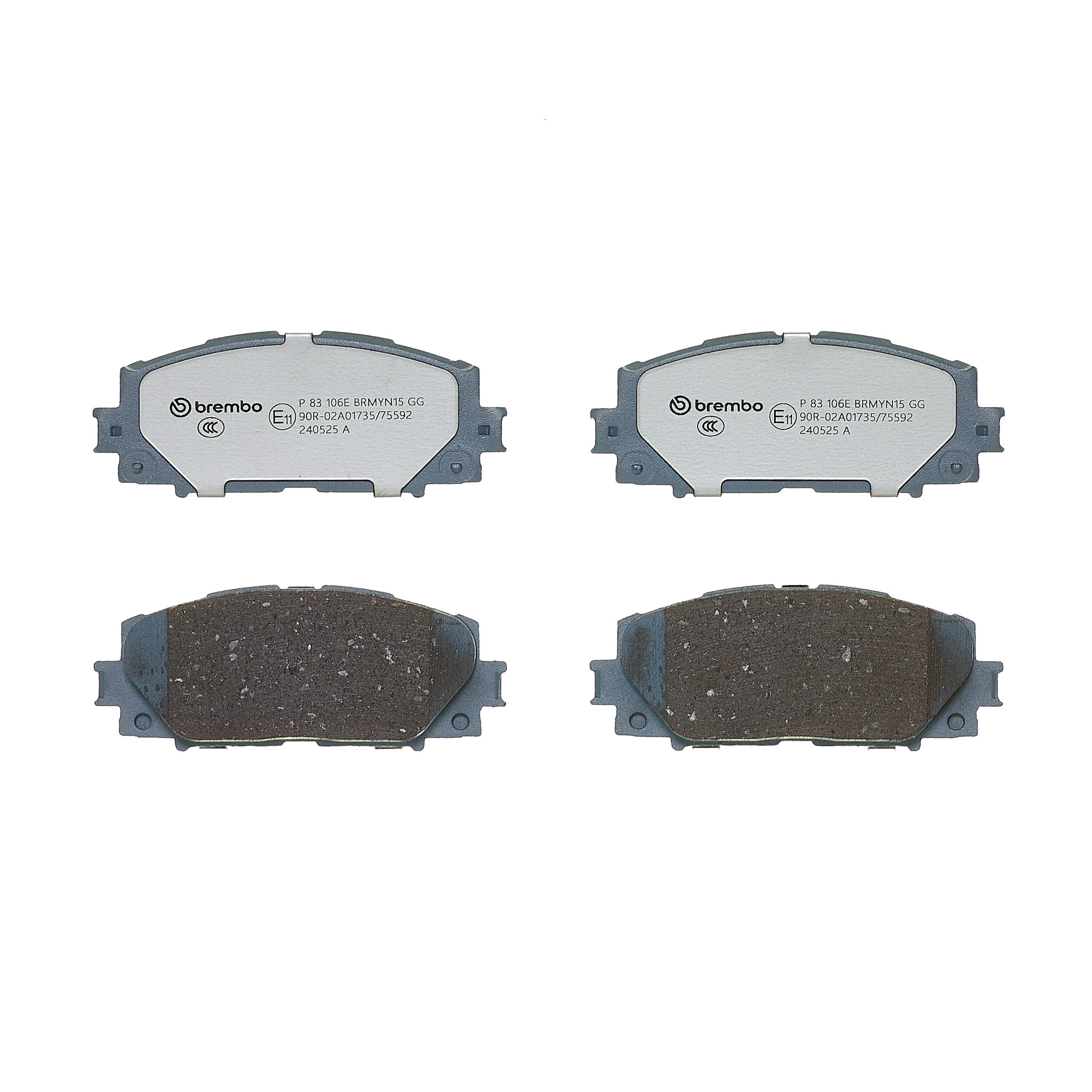 Jogo de 4 pastilhas de travão BREMBO ref. P 83 106E