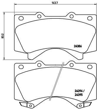 Jeu de 4 plaquettes de frein BREMBO ref. P 83 107