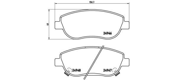 Jeu de 4 plaquettes de frein BREMBO ref. P 83 115