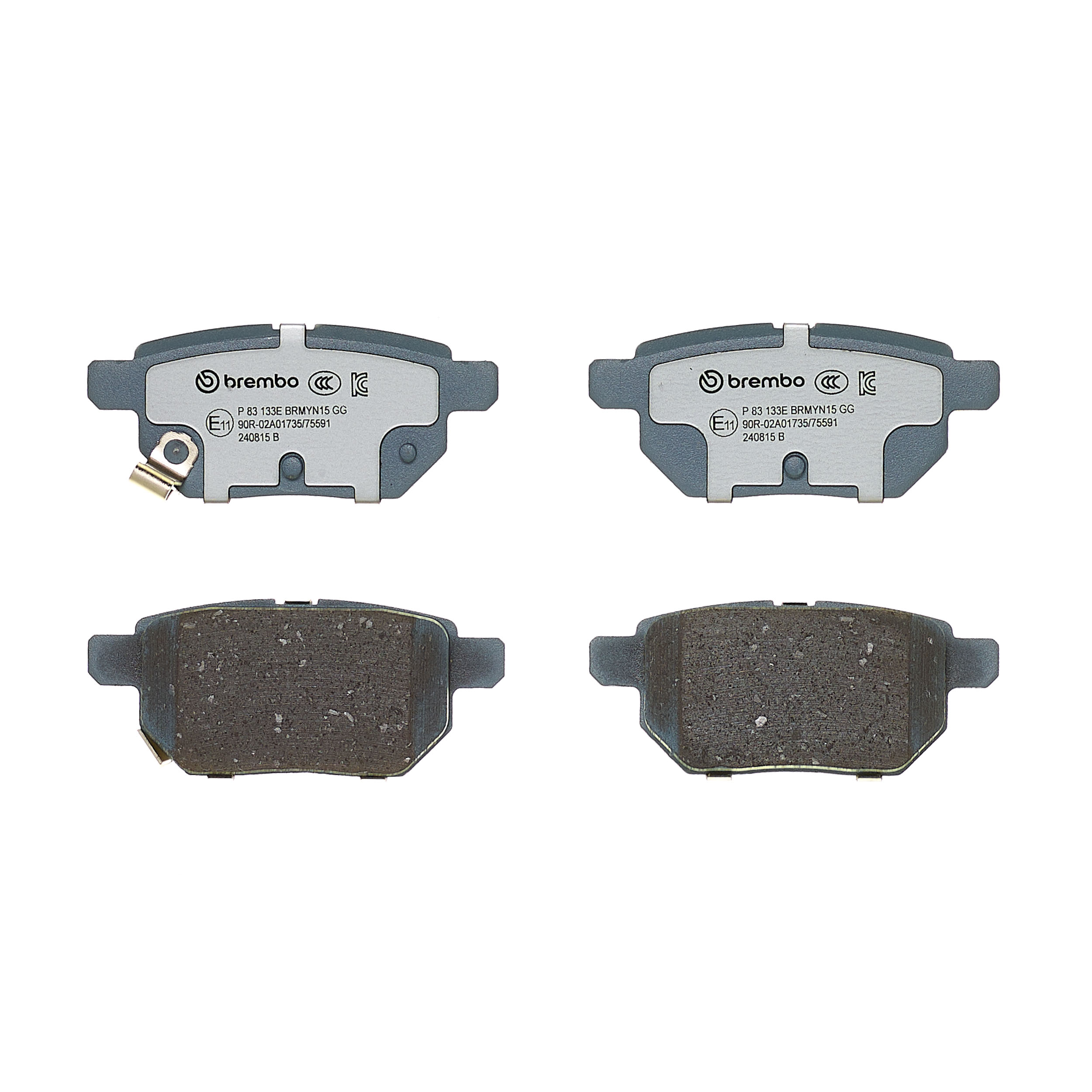 Jogo de 4 pastilhas de travão BREMBO ref. P 83 133E