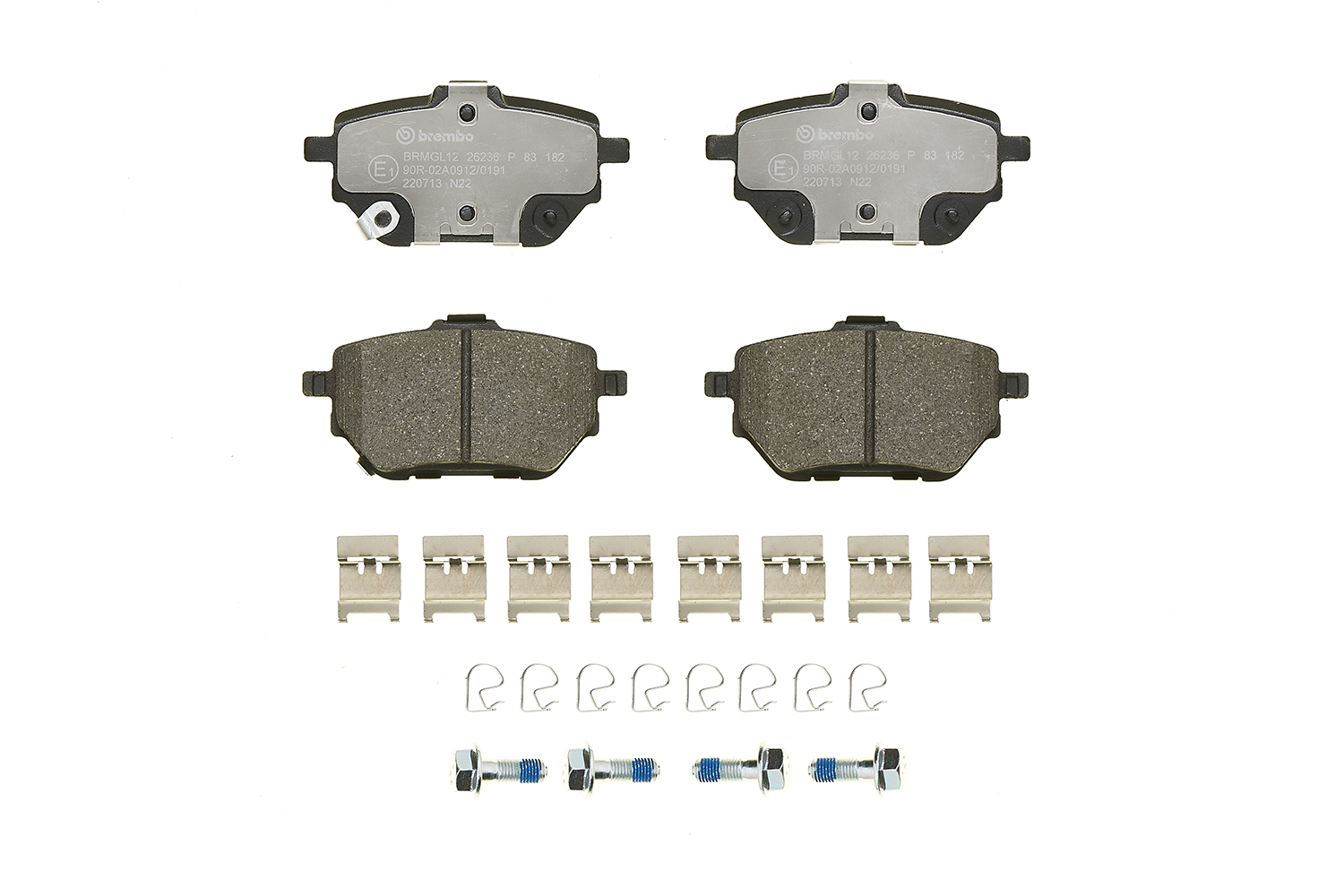 Jogo de 4 pastilhas de travão BREMBO ref. P 83 182