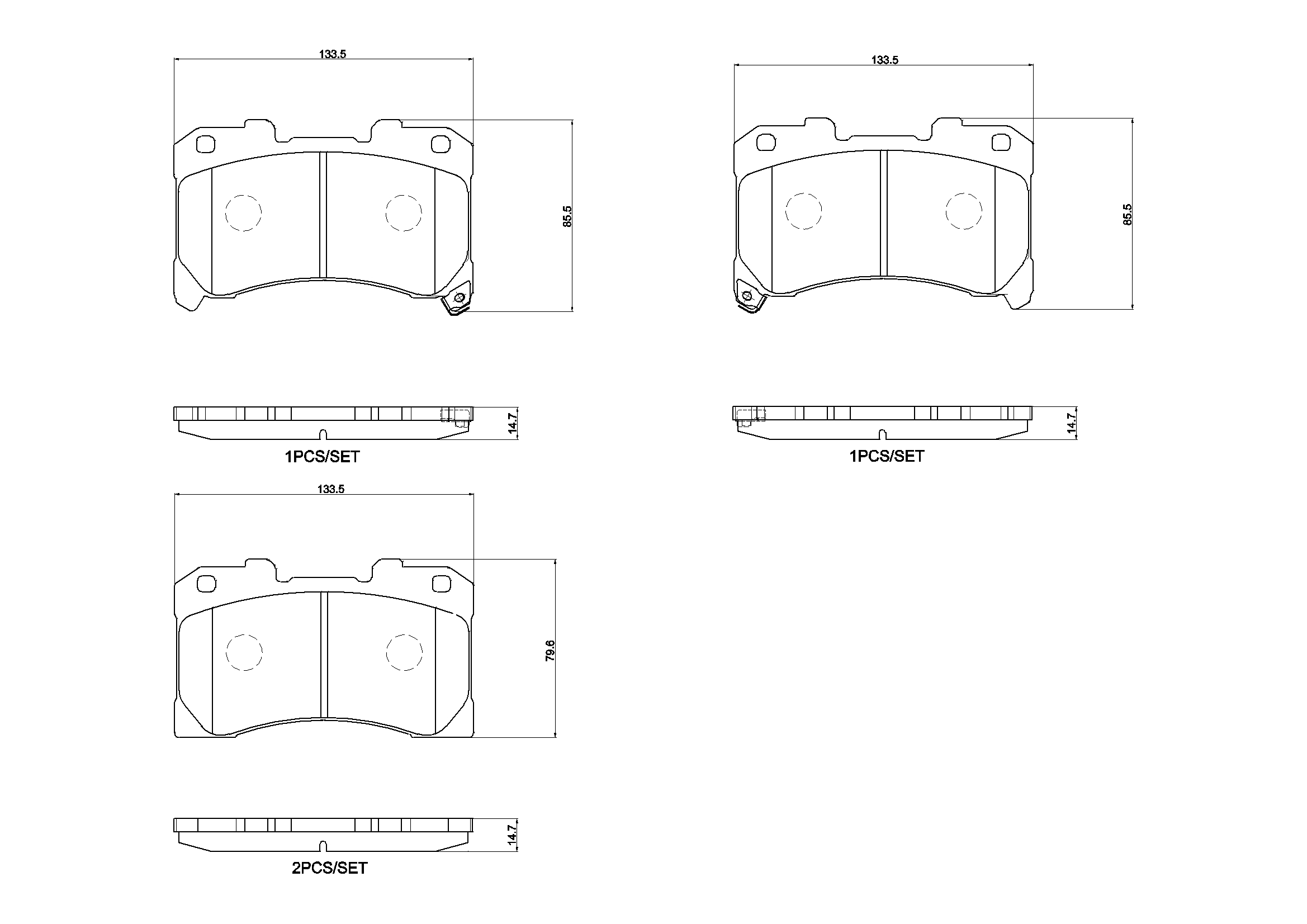 Jogo de 4 pastilhas de travão BREMBO ref. P 83 184