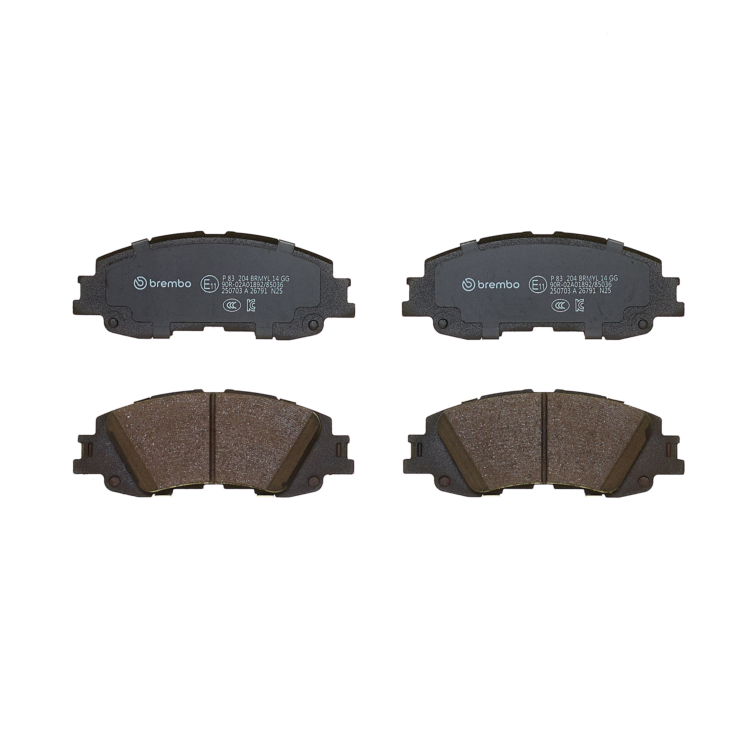 Jogo de 4 pastilhas de travão BREMBO P 83 204