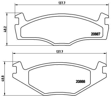 Jeu de 4 plaquettes de frein BREMBO ref. P 85 005