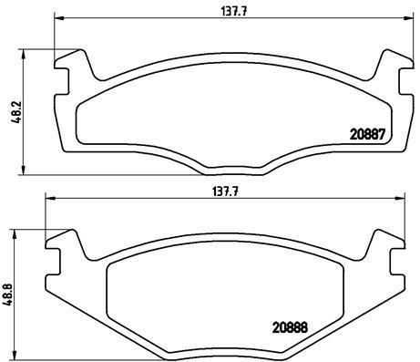 Jogo de 4 pastilhas de travão BREMBO ref. P 85 012
