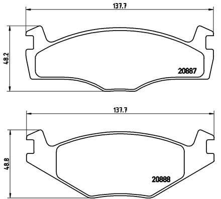 Jeu de 4 plaquettes de frein BREMBO ref. P 85 024