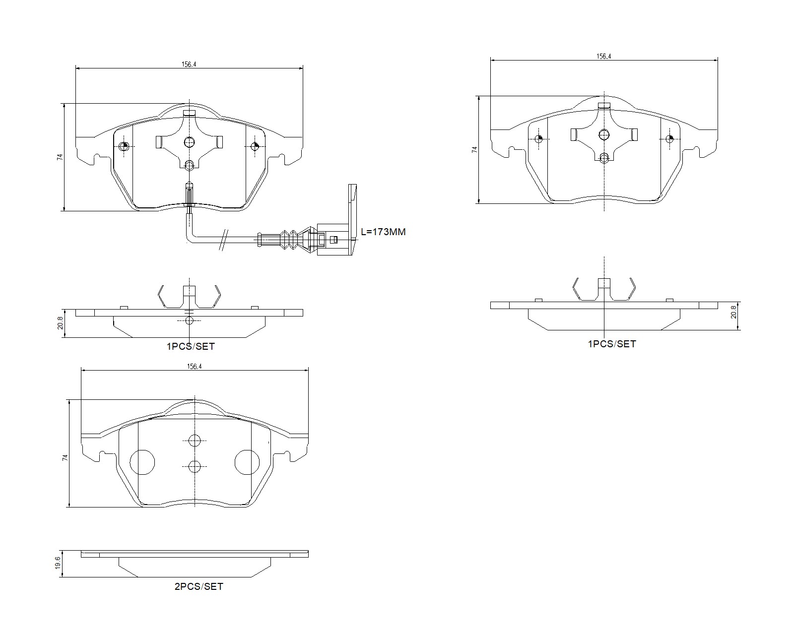 Jogo de 4 pastilhas de travão BREMBO ref. P 85 045X